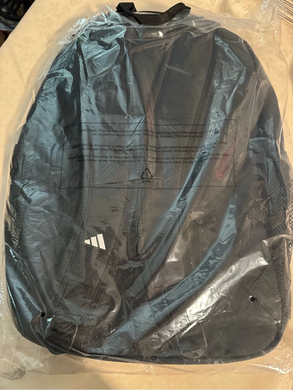 adidas Black Jacket with White Piping
